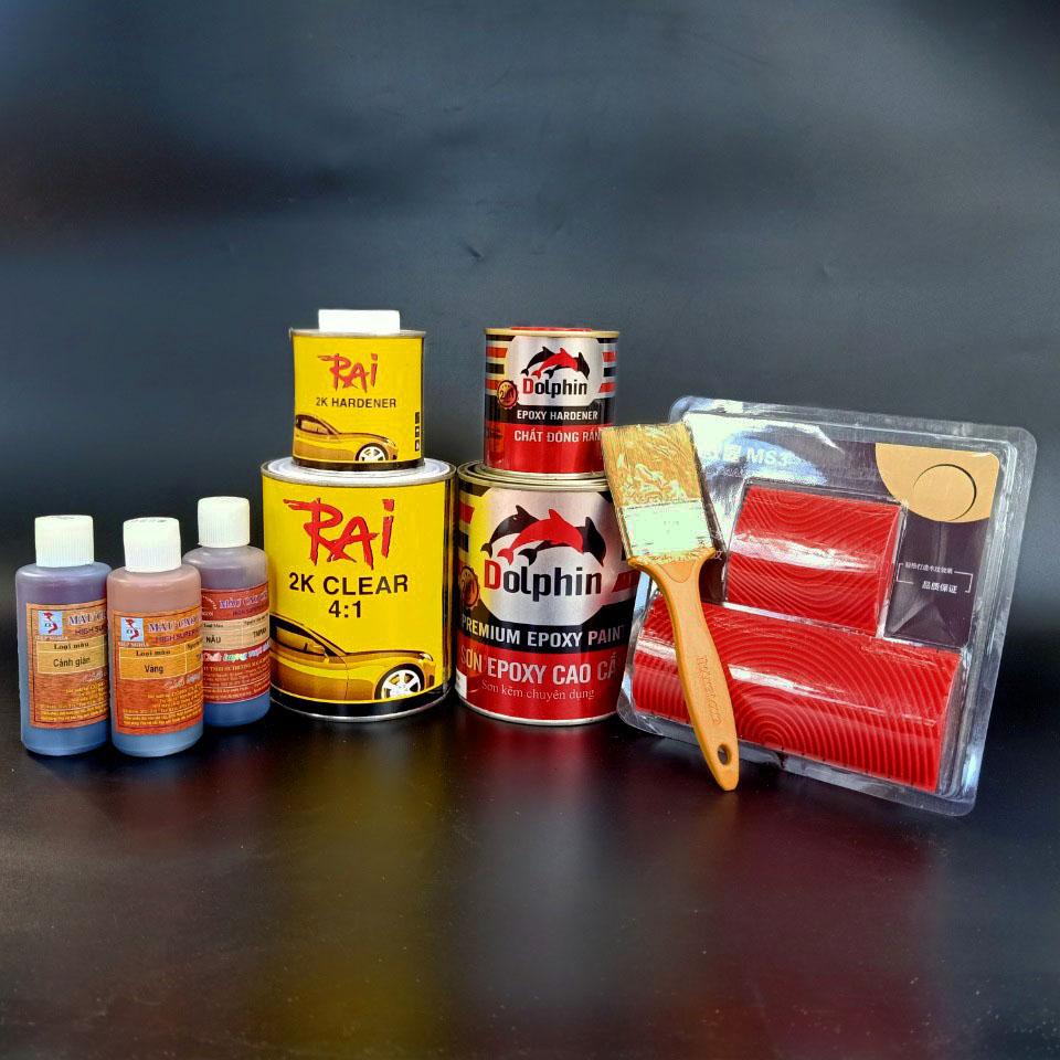 Combo sơn giả gỗ dễ thực hiện + dụng cụ tạo vân MS3
