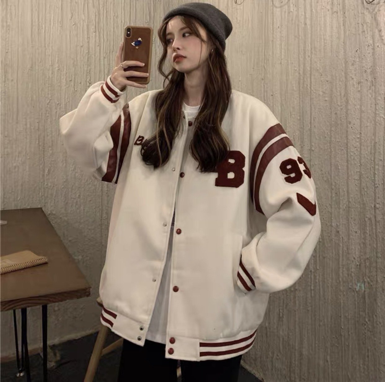 [FreeshipMAX] Áo Khoác Bomber Nỉ Nữ IB Thời Trang Năng Động. TP