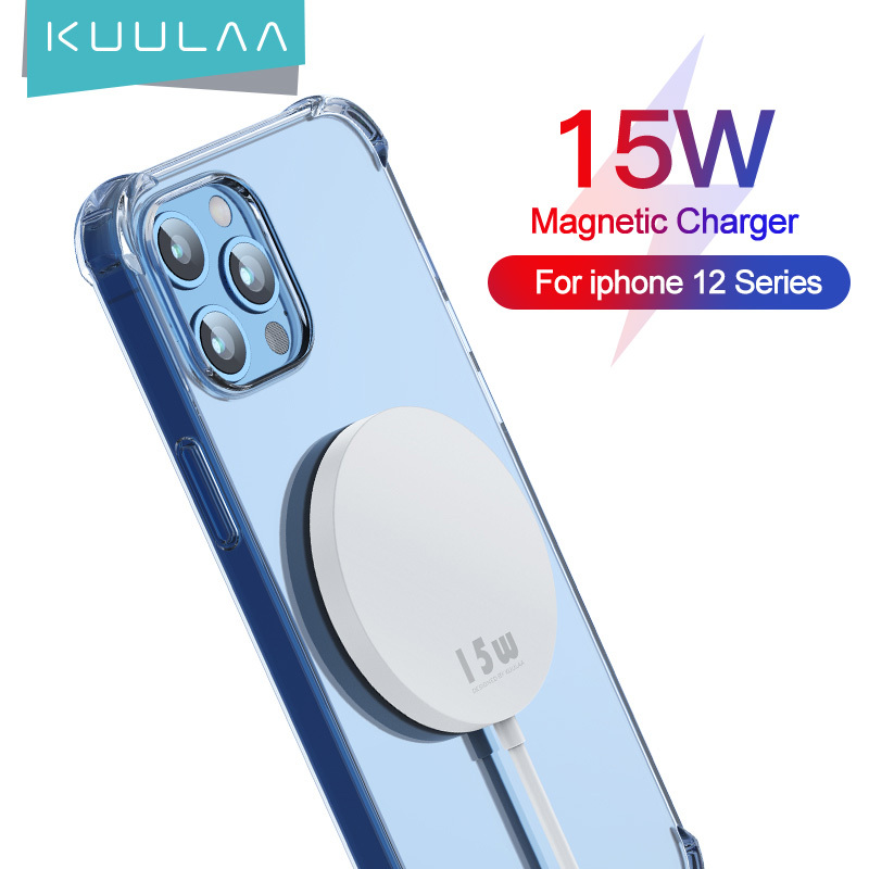 【50% OFF Voucher】KUULAA Magnetic Wireless Charging For iPhone Mini 15W Fast Charger For iPhone 12 Pro Max Wireless Charger For Huawei Xiaomi Qi
