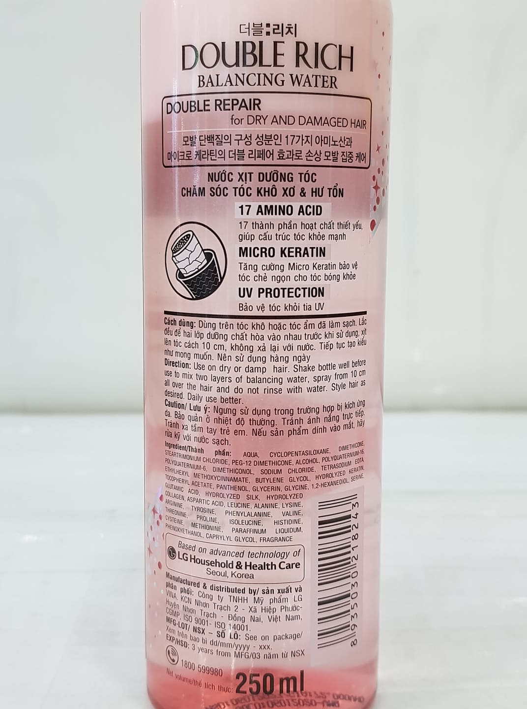 Nước Xịt Dưỡng Tóc Double Rich 250ml