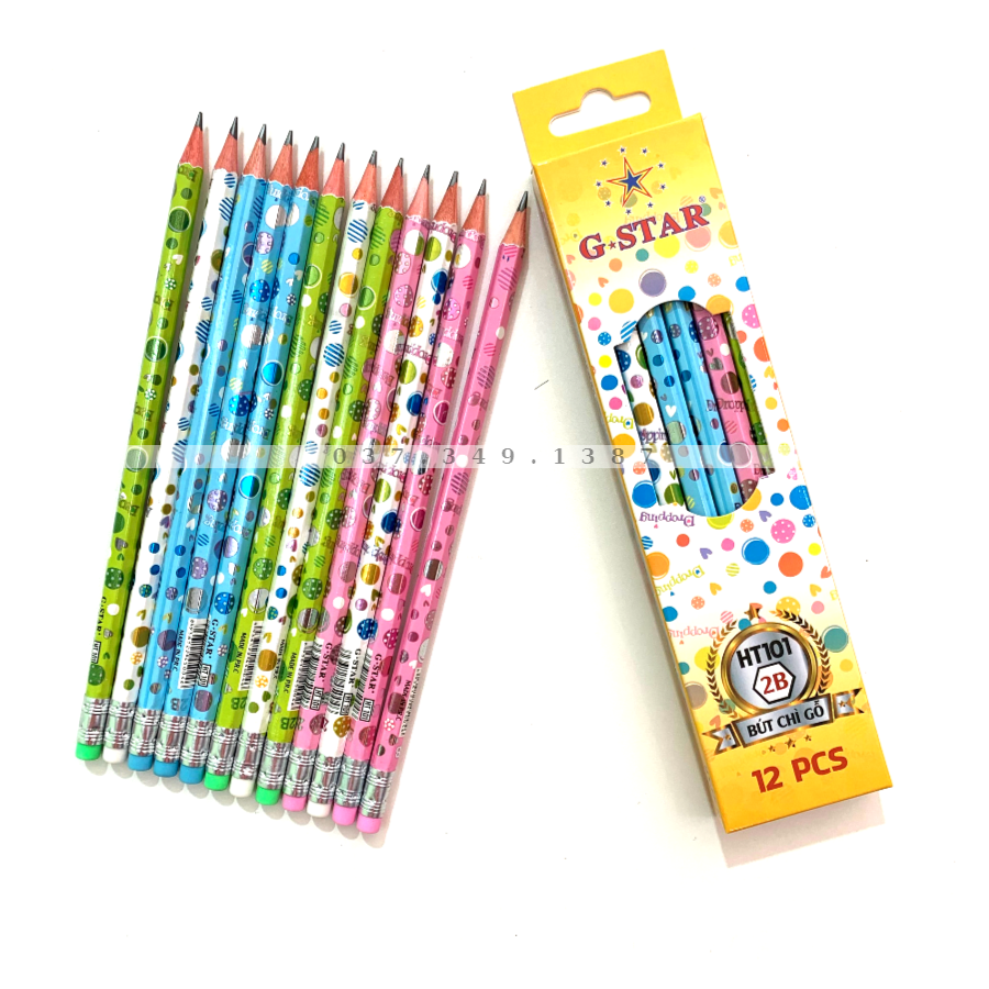 Hộp 12 Cây Bút Chì Gỗ G-Star HT101-2B