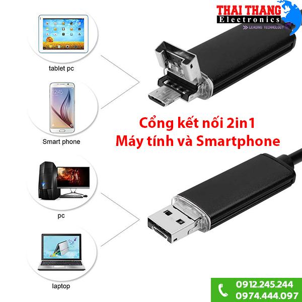 Camera nội soi dây mềm gắn điện thoại android SWC25