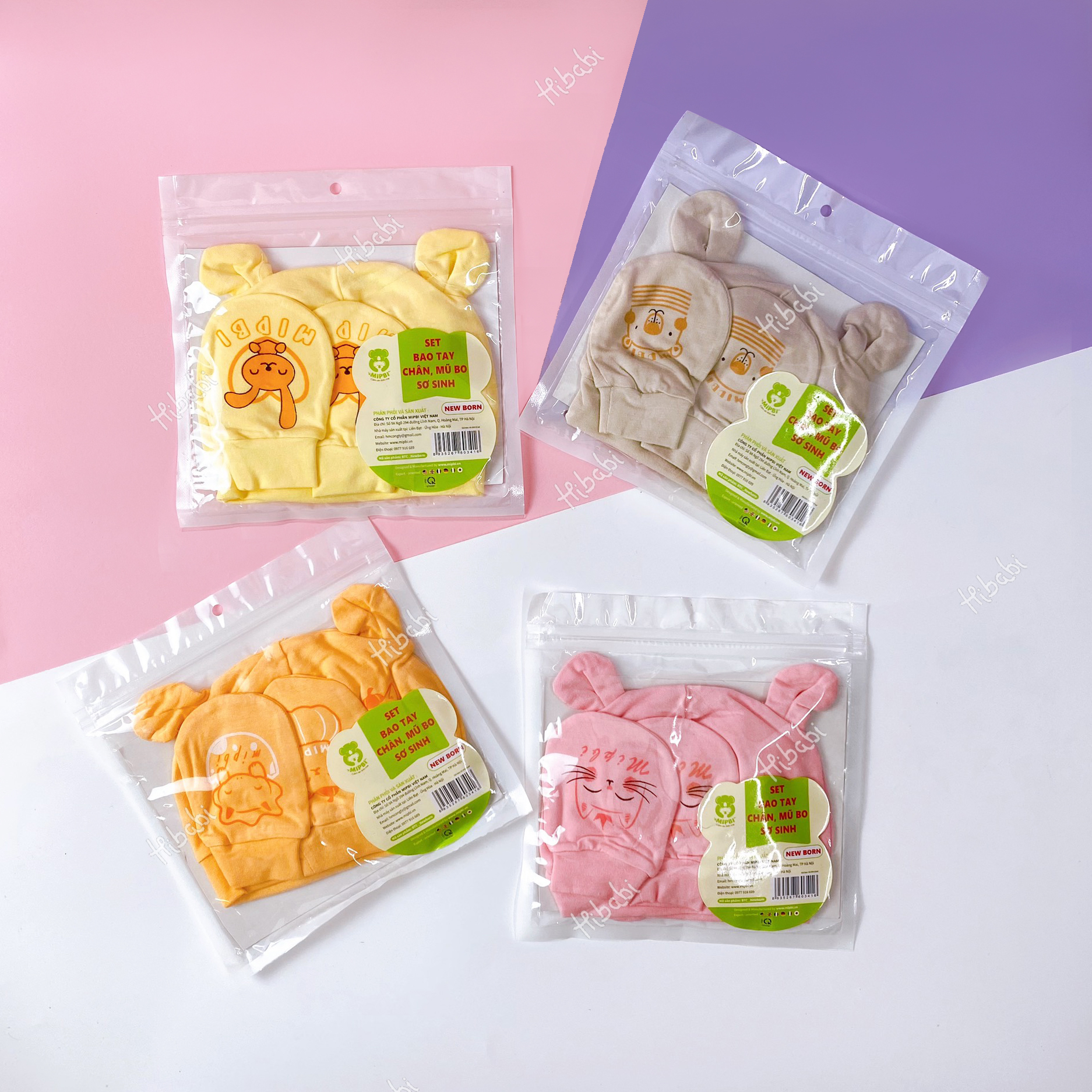 Sét mũ,bao tay,bao chân ,nón cực dễ thương cho bé