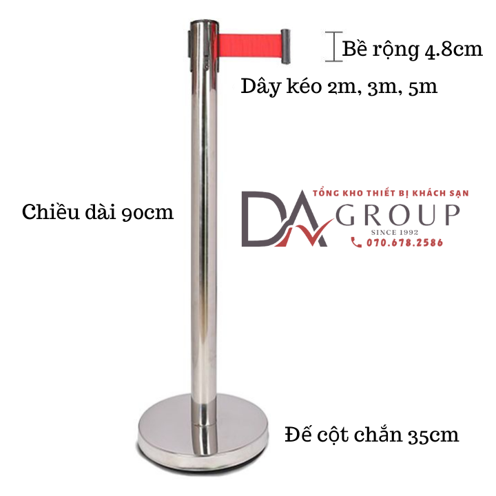 Cột Chắn Inox Phân Luồng Xếp Hàng, Cột Chắn Phân Cách Lối Đi
