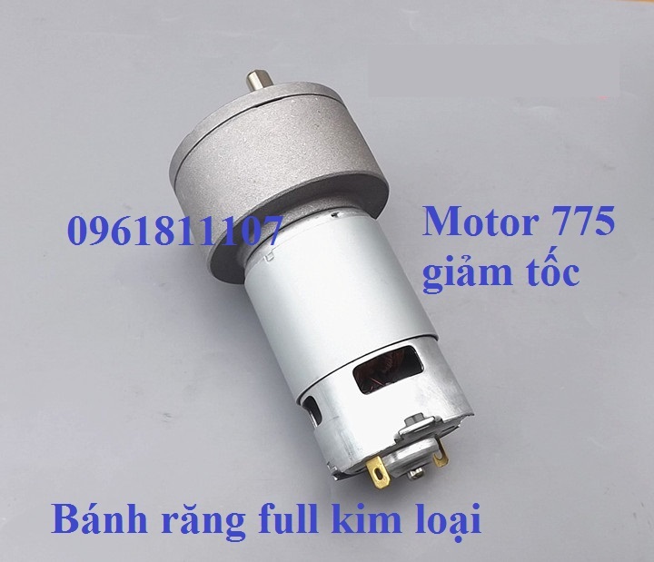[Nhông kim loại] Motor giảm tốc 775 240 vòng 12v 24v 480 vòng trục 8mm chế máy tời, băng tải, xe điện mini