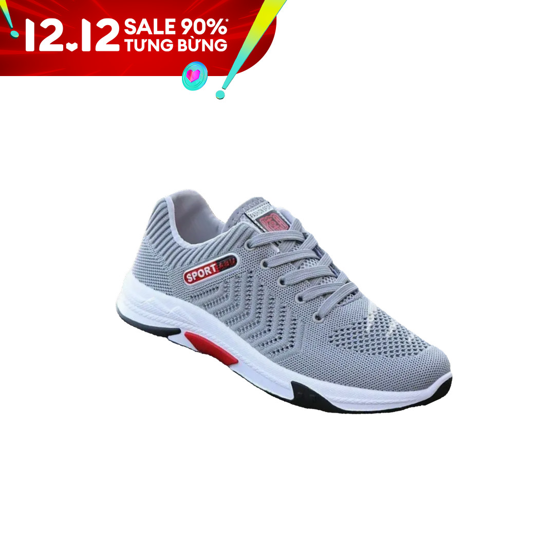 Giày thể Thao Nam Sneakers ABU Ghi thoáng khí êm mềm chống trơn phong cách hàn quốc S 5 ghi-đen