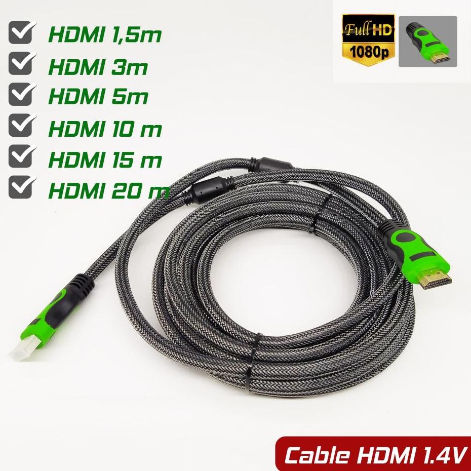 Cáp hdmi dây dù 10m/ 15m/ 20m - full hd 1080 - chuẩn 1.4 full hd
