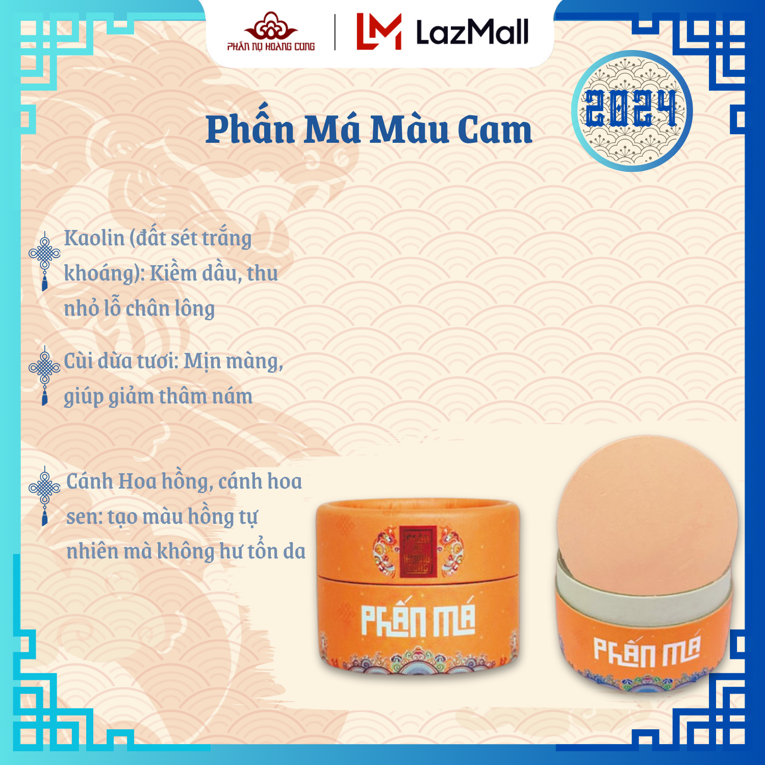 Bộ 3 Phấn Trang Điểm Phấn Nén Da + Phấn Má Phấn Nụ Hoàng Cung