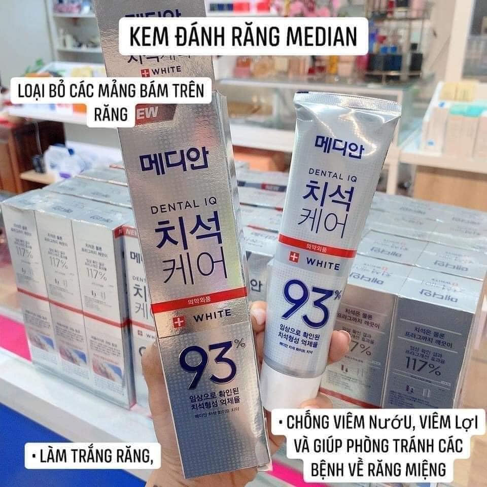 (CHÍNH HÃNG) KEM ĐÁNH RĂNG, TRẮNG RĂNG MEDIAN 93% HÀN QUỐC 120g