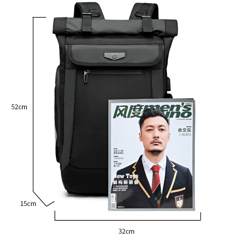 Ozuko New Korean Travel Backpack Creative Leisure USB Rechargeable Backpack Men Waterproof Computer Backpack 【JUNE】