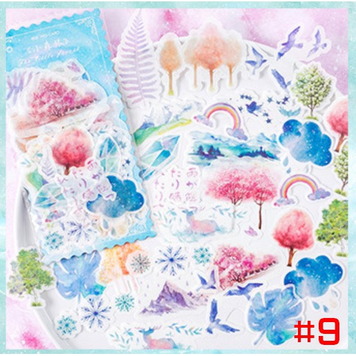 Bộ 60 sticker mộng mơ siêu dễ thương 070