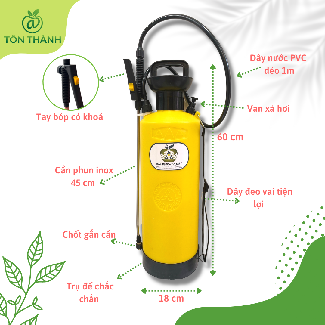 BÌNH XỊT TƯỚI CÂY 5L 8L AAA ( BÉC ĐỒNG PHUN SƯƠNG , NHỰA CAO CẤP )