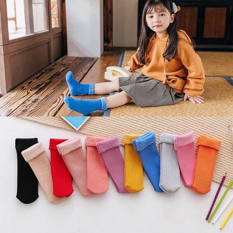 Vớ Tất Lót Lông Cừu Giữ Ấm Thu Đông