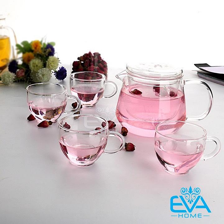 [HCM]Bộ Bình 4 Tách Pha Trà Thuỷ Tinh Chịu Nhiệt Cao Cấp