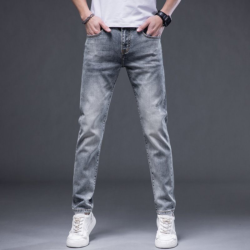 Quần jeans nam XANH BẠC trơn giá rẻ quần bò nam co giãn quần nam mới độc lạ thời trang phong cách KINH ĐÔ THỜI TRANG UNI