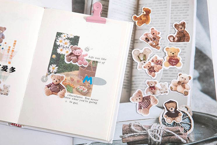 Bộ 46 Sticker Gấu bông đáng yêu E102