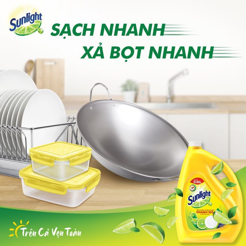 [HCM]NƯỚC RỬA CHÉN SUNLIGHT CHANH BÌNH 3.6KG/TÚI 3.5 KG
