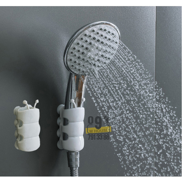 Bathroom Suction Cup Bracket Suction Cup Holder for Shower for over the Wall Durable Reusable Silicone Punch-free Shower Head Holder Reusable Durable Suction Cup Shower Bracket Mount Bathroom Wall Rack Stand Bathroom Accesso
