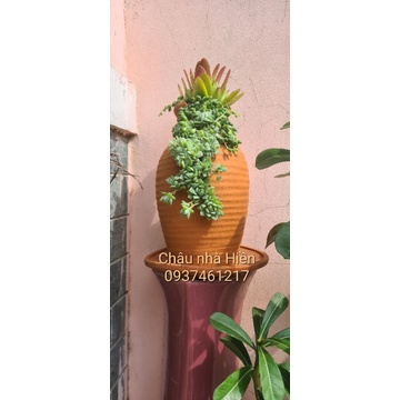 Chậu đất nung Bình Dương xẻ sọc thân m9xc25