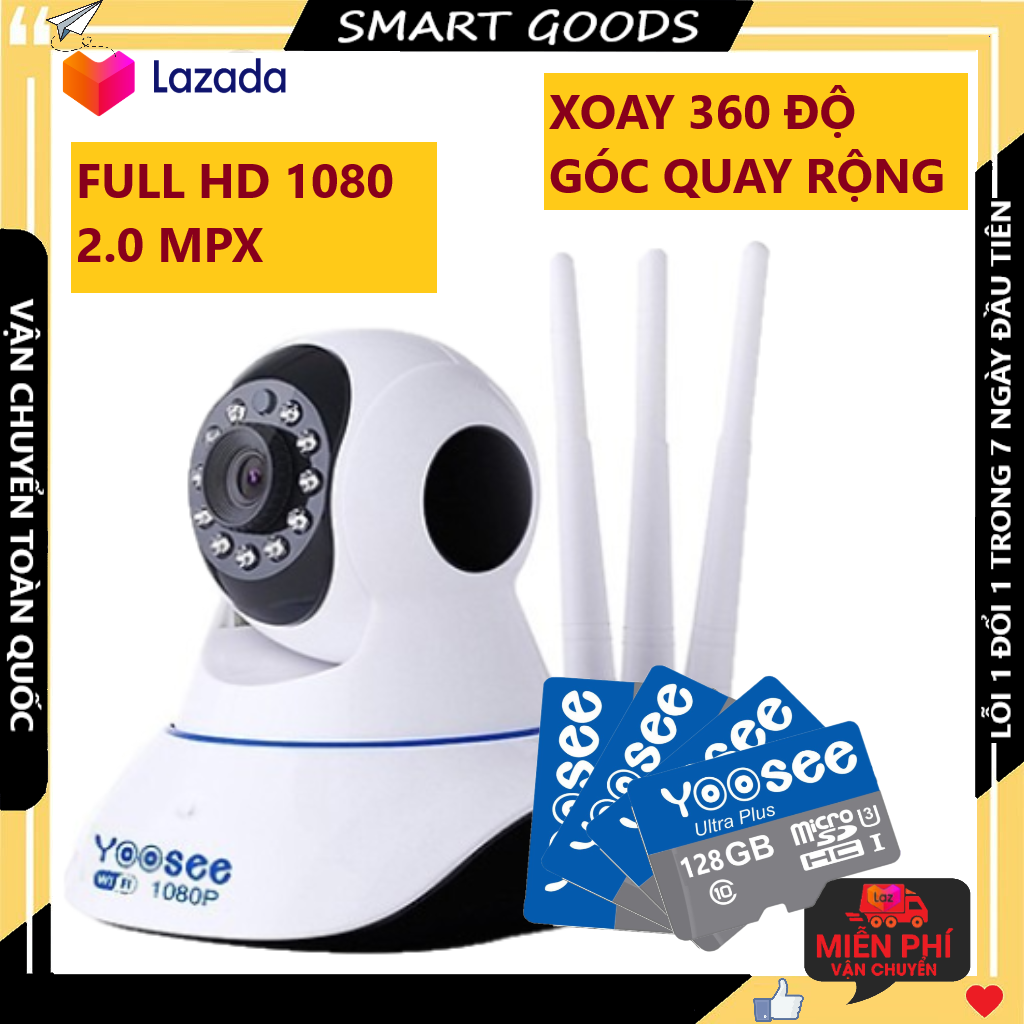 >> BÁO GIÁ CAMERA - CAMERA WIFI - CAMERA YOOSEE 5 RÂU KÈM THẺ NHỚ 128GB HIỂN THỊ 2.0 MPX CẢNH BÁO CHUYỂN ĐỘNG, CÓ TIẾNG V | Shopee Lazada Sendo Tiki mới nhất 36 Camera - Camera wifi - Camera yoosee - Camera 3 râu 2.0 mpx kèm thẻ nhớ 128gb, xoay 360 độ góc rộng hiển thị sắc nét, lưu trữ tối đã 14 ngày, bảo hành 3 năm 1 đổi 1 trong 7 ngày