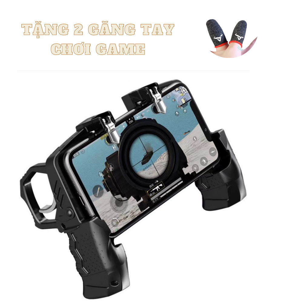 Tay cầm chơi game GADO tay cầm điện thoại có nút di chuyển và nút hỗ trợ bắn PUBG 4 ngón bấm nhanh hơn đối thủ