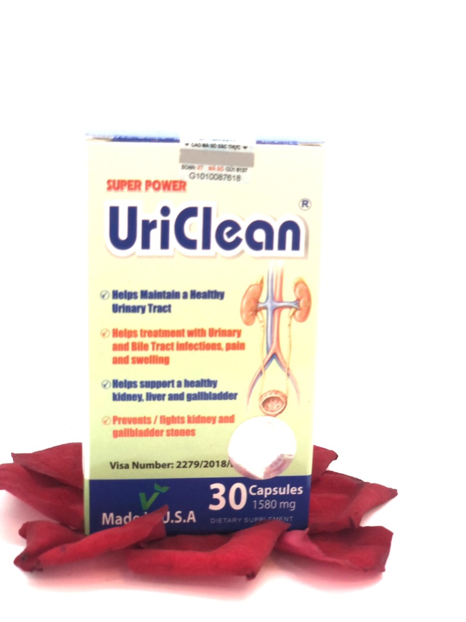 Super Power Uriclean - Viên uống làm sạch đường tiết niệu, xua tan nỗi lo sỏi thận, sỏi mật 30v - Mỹ