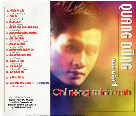 Chỉ Riêng Mình Anh - Quang Dũng 1 (Dư Hương CD)