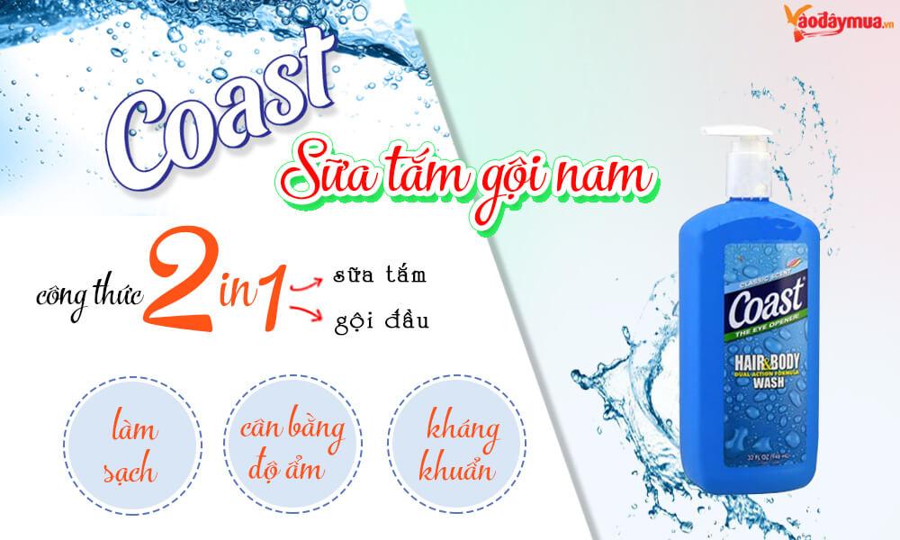 Sữa tắm gội Coast dành cho nam 946ml