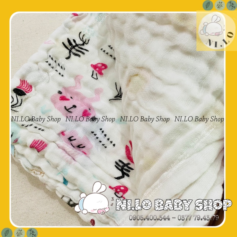 Khăn xô 6 lớp rửa mặt cho bé loại dày (28x28cm)