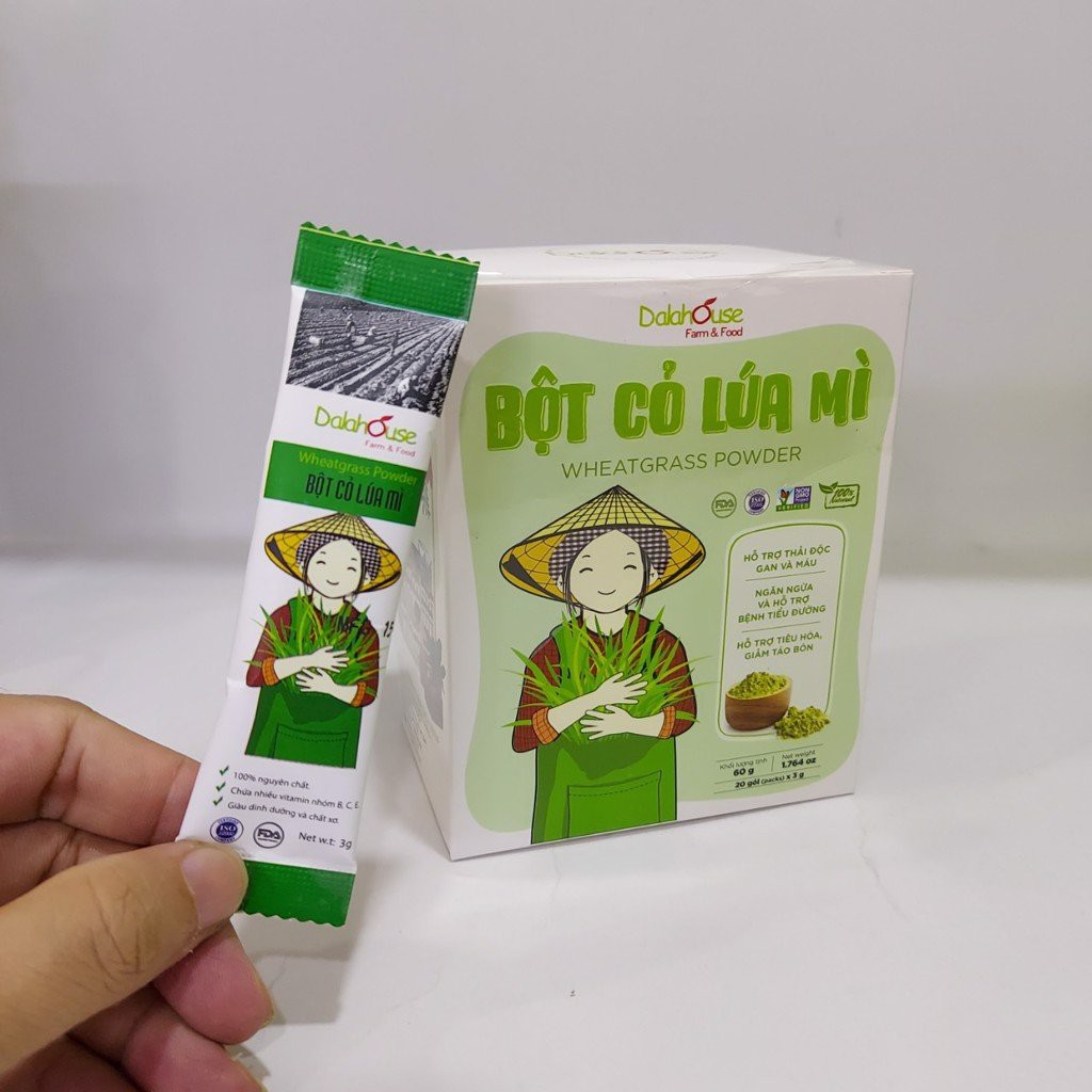 Bột Cỏ Lúa Mì Hữu Cơ Sấy Lạnh Nguyên Chất Dalahouse