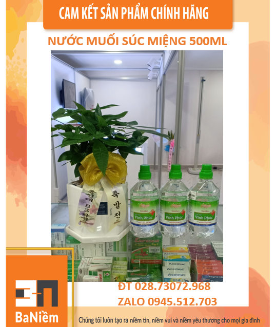 Nước Muối súc miệng Vĩnh Phúc Natri Clorid 0.9%