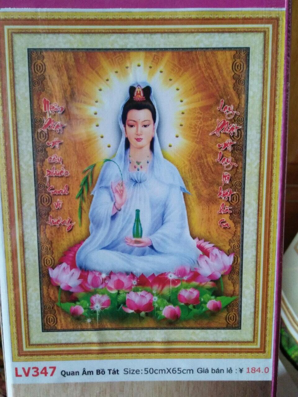 [HCM]TRANH ĐÍNH ĐÁ QUAN ÂM BỔ TÁT_LV347_50*60 CM