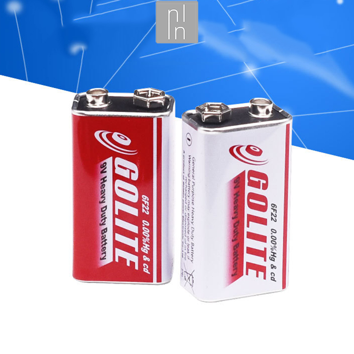 Battery 9V square 6F22 goLITE heavy duty high capacity