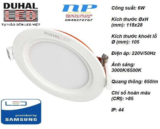 ĐÈN LED ÂM TRẦN PANEL DUHAL 7W (KDPT207) TĂNG PHÔ TÍCH HỢP