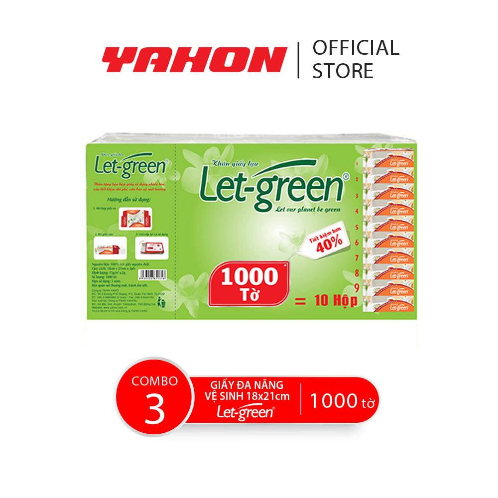 Combo 3 bao giấy bổ sung đa năng 18*21cm let-green 1000 tờ/bao