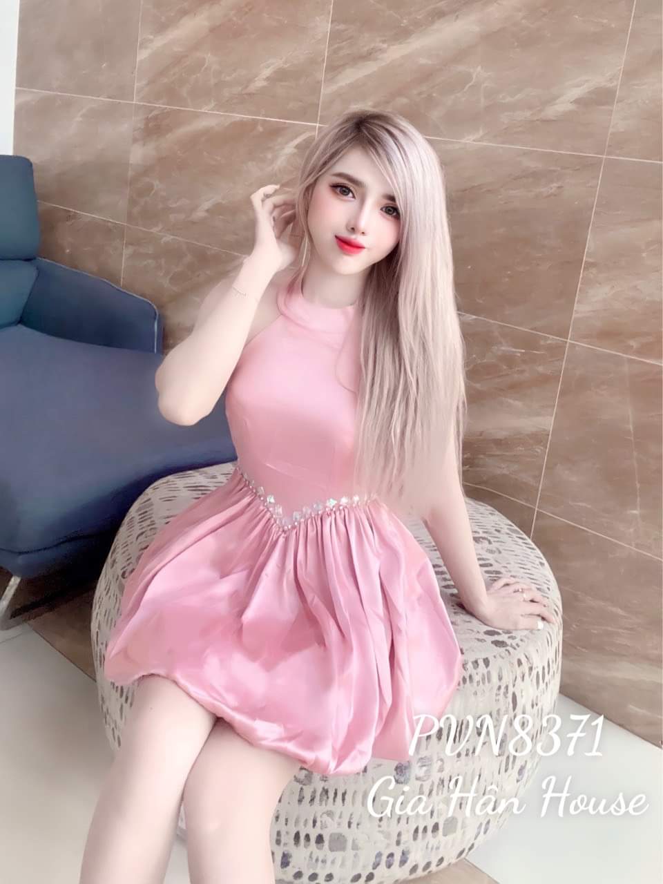 đầm phi bóng cao cấp kèm nơ eo xinh xinh mới ldt1122