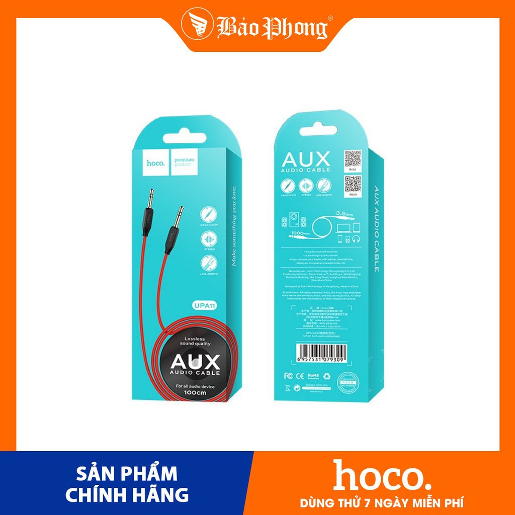 Cáp chuyển âm thanh 3.5mm 2 đầu hoco upa11 dài 1m