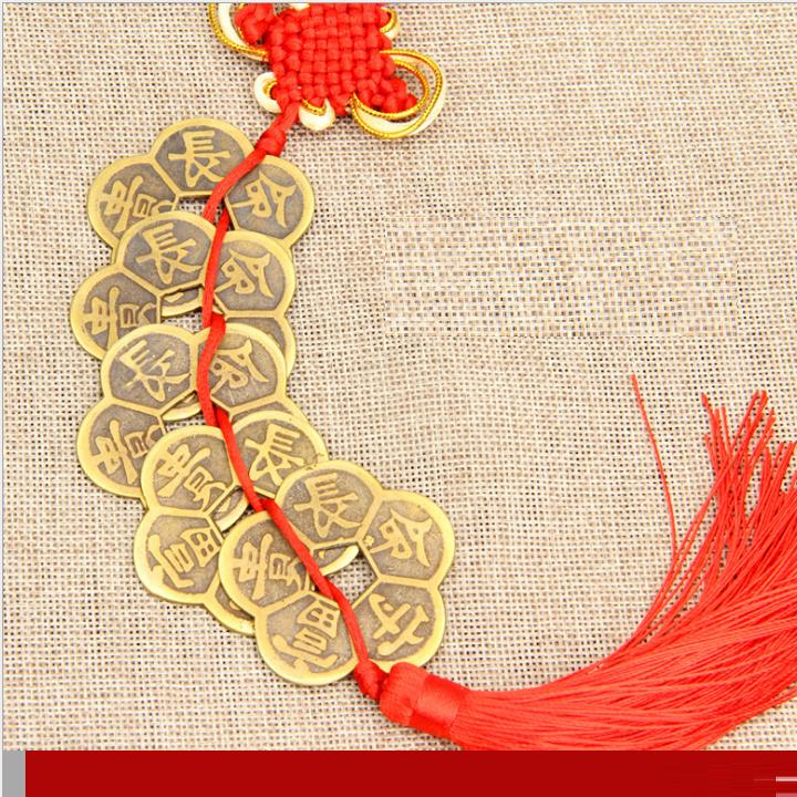 Đồng Nguyên Chất, Dây 5 Đồng Xu Hoa Mai Size Lớn Đẹp Không Bị Lỗi