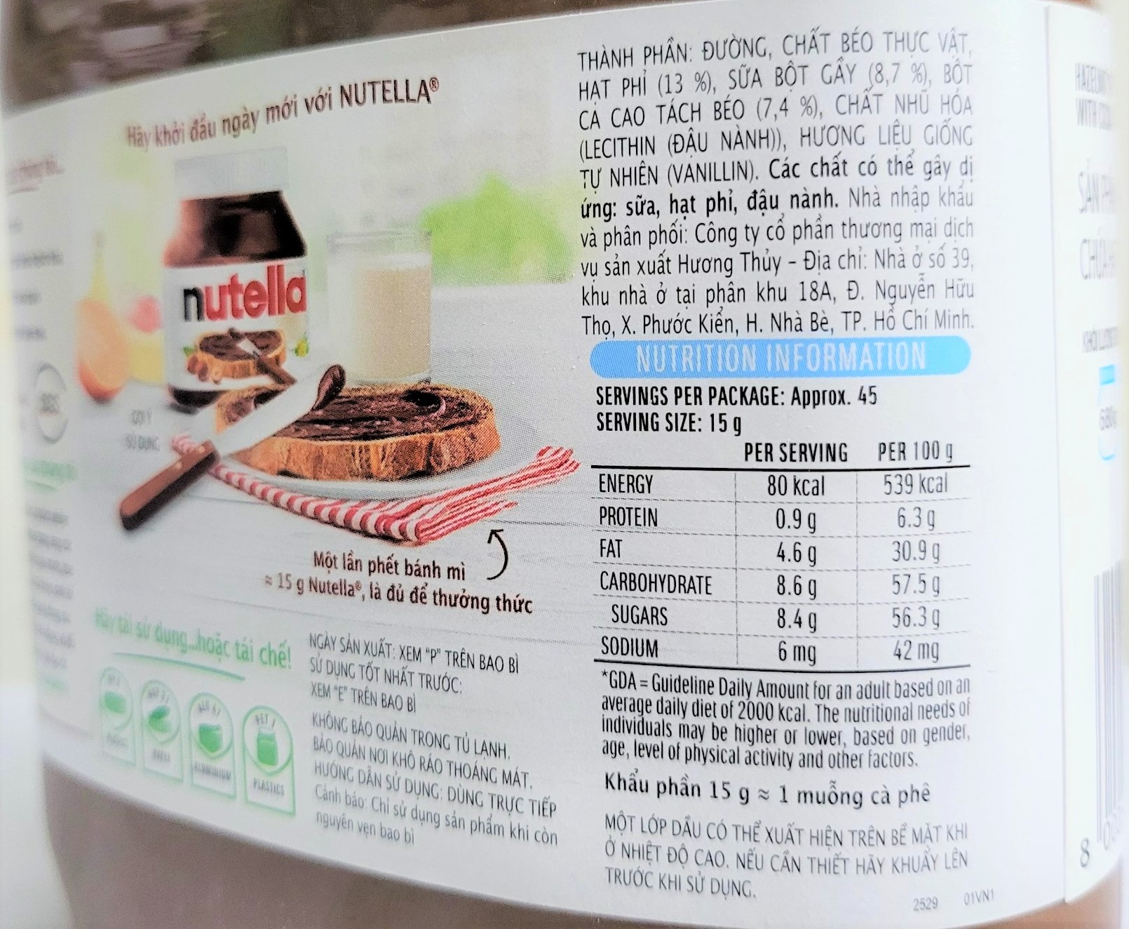 [HỘP (nhựa) LỚN 680g] BƠ HẠT PHỈ PHẾT CACAO [Australia] NUTELLA Hazelnut Spread with Cocoa