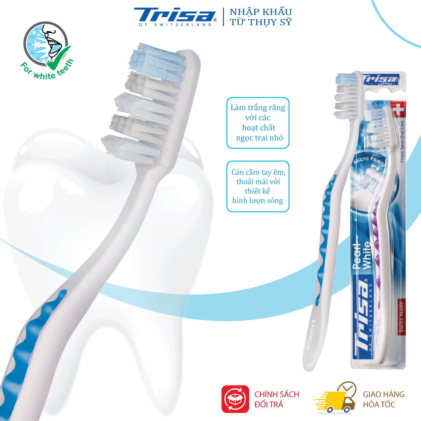 Bàn Chải Đánh Răng Trisa Pearl White