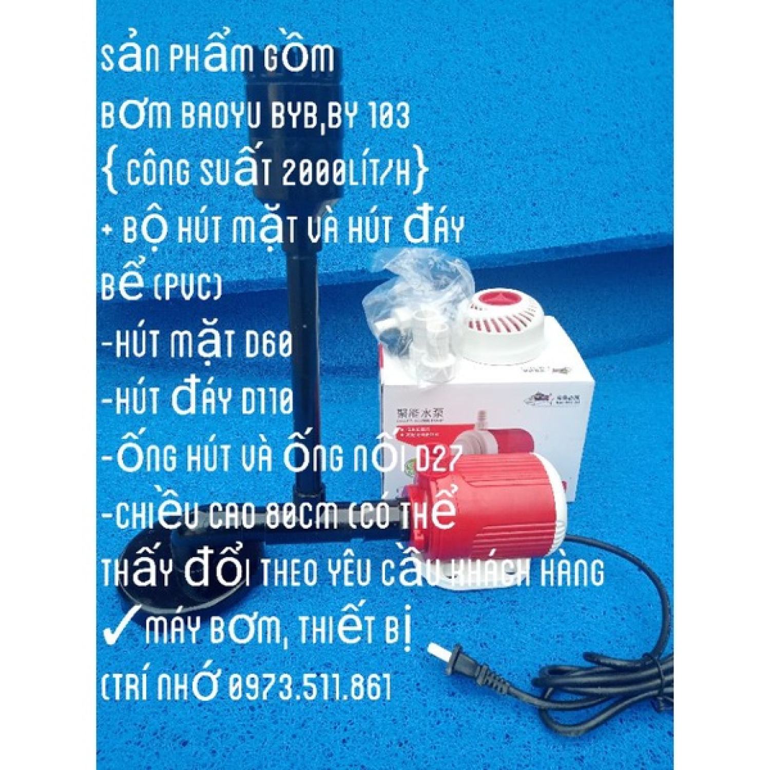Bơm baoyu byb 103 + bộ hút mặt và hút đáy