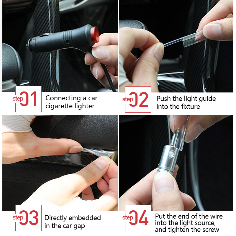 Car Mouldings 12V Car Dashboard Decoration Strips Auto Atmosphere Light