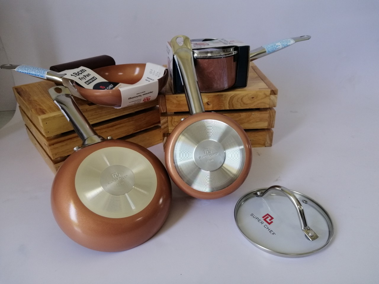 CHẢO CHỐNG DÍNH SUPER CHEF 18cm - hàng Nhật cao cấp an toàn chế biến thức ăn cho em bé