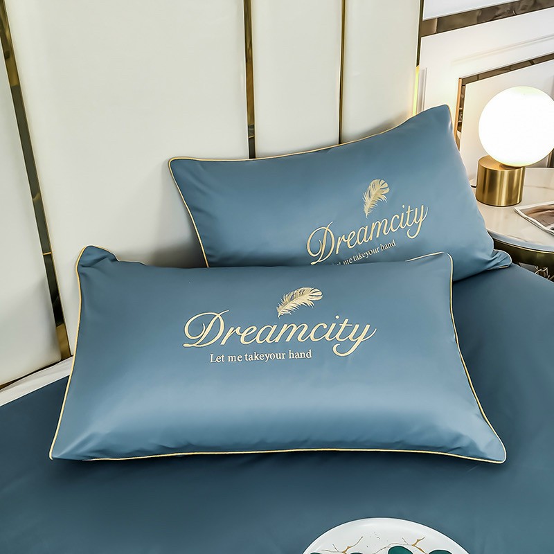 Set Chăn Ga Gối Cotton Lụa DreamCity Cao Cấp 4 Món Chăn Chần Hè