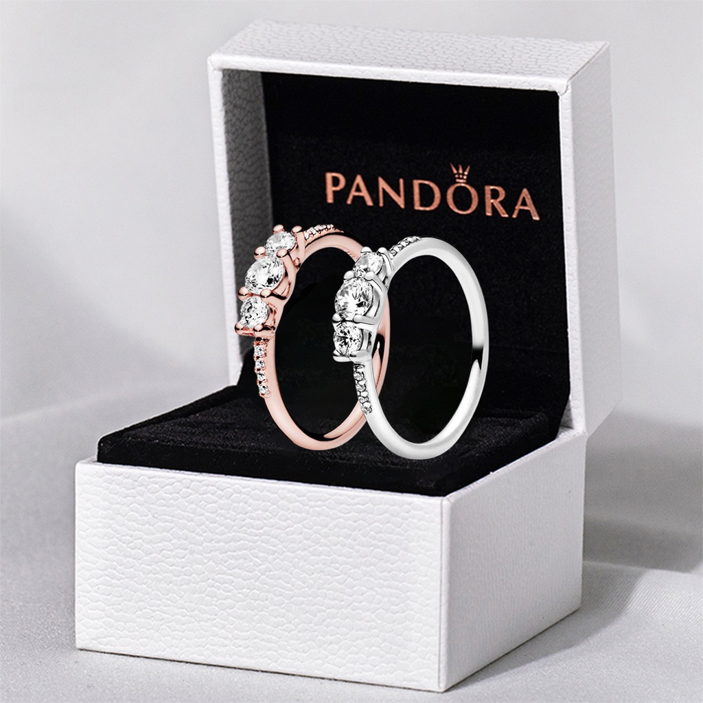 Nhẫn Pandora Clear Three-Stone Ring