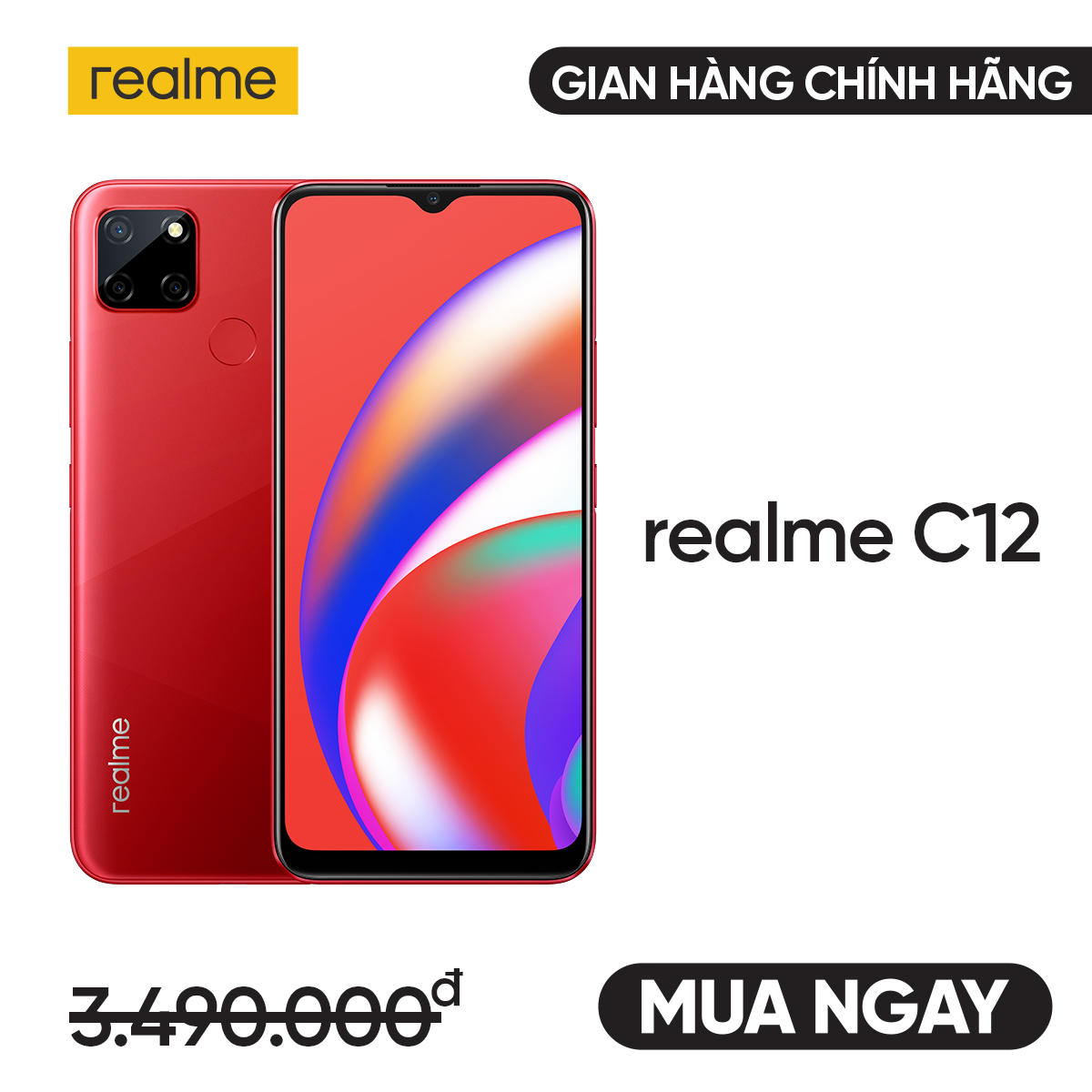 Điện thoại Realme C12 (3GB/32GB) - Hàng chính hãng bảo...
