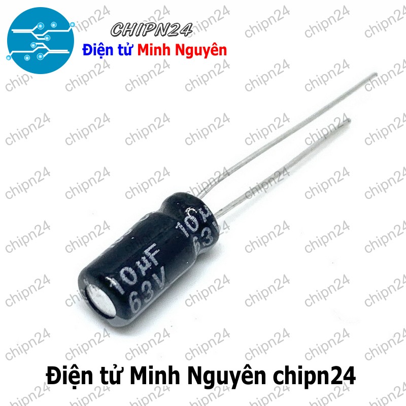 [10 con] (F249) Tụ hóa 10uF 63V Đen (5x11mm) - HH005753