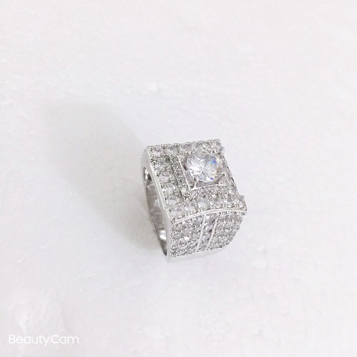 Nhẫn nam đính đá trắng thời trang đẳng cấp