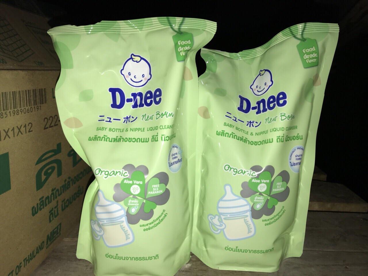 Combo 12 túi nước rửa bình sữa và rau củ quả DNEE 600ml