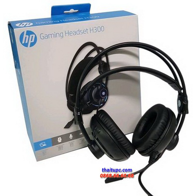 Tai nghe chụp tai chuyên game HP H300 có led và rung - Bass mạnh